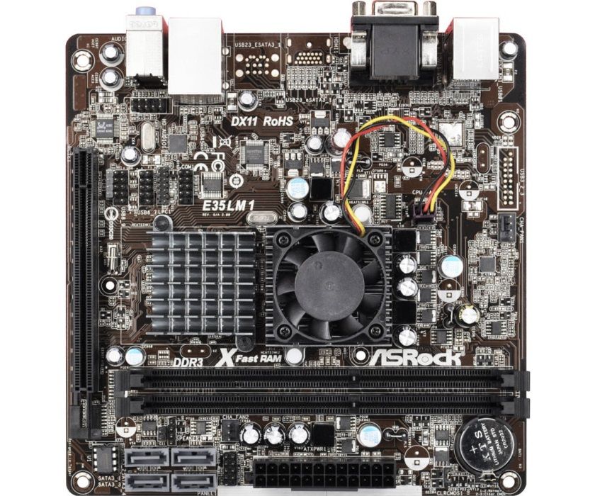 Motherboard Mini Asrock E35LM1 All In One - ideal p/ Freenas / Truenas