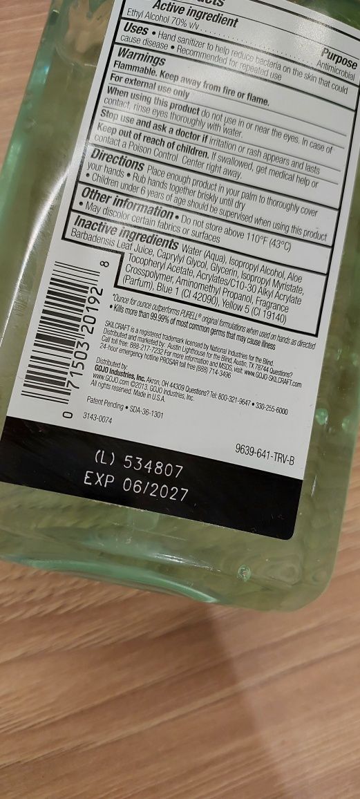 Płyn żel do dezynfekcji rąk Purell z USA