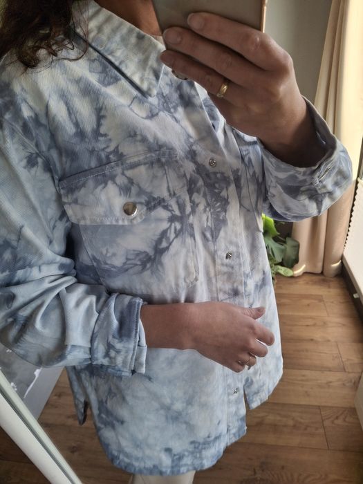 Rozmiar S M, narzutka tie-dye , kurtka koszulowa