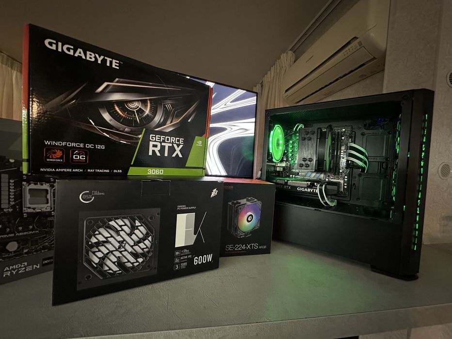 Мощный Компьютер Ryzen 5 7500F & GeForce RTX 3060 12GB & 32GB RAM