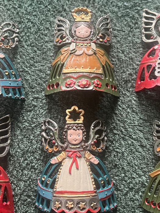 Cynowa figurka świąteczna vintage (niemiecka)