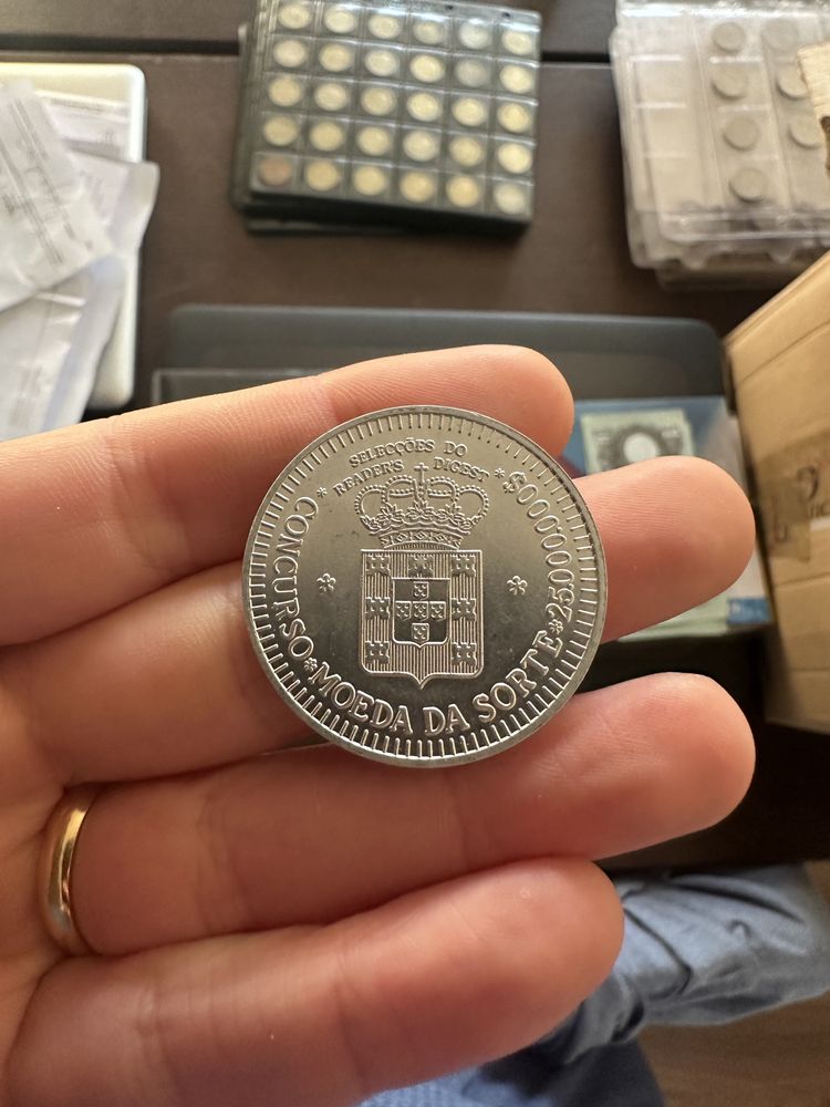 Moeda medalha concurso moeda da sorte 25.000.000
