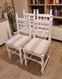 Krzesła holenderskie rustykalne drewniane masywne 4szt