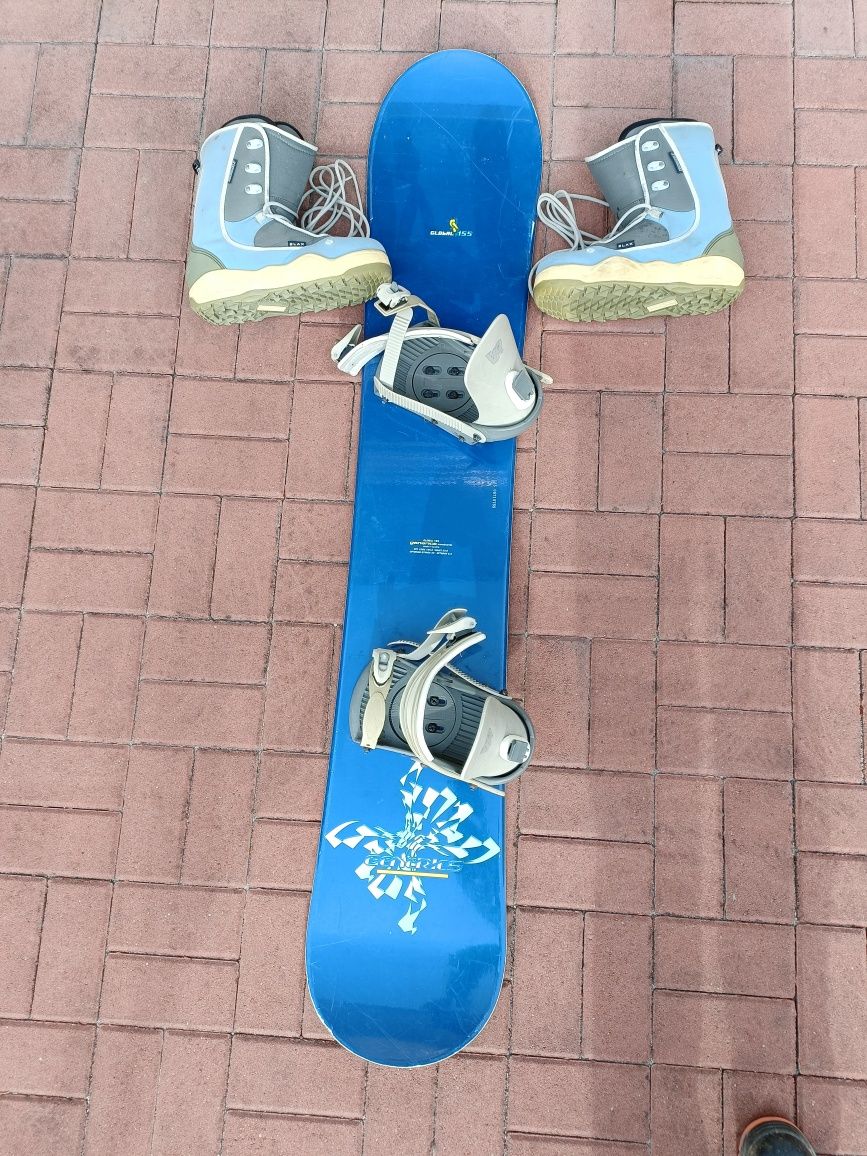 Deska snowboard 155cm+wiązania+buty