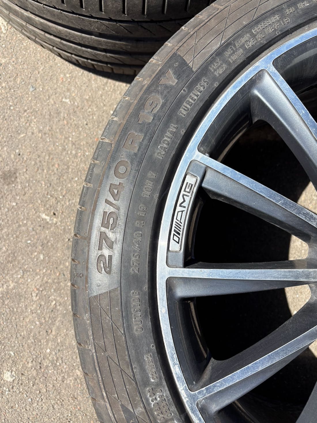 Продам разноширокие диски с резиной Continental 19" на Mercedes