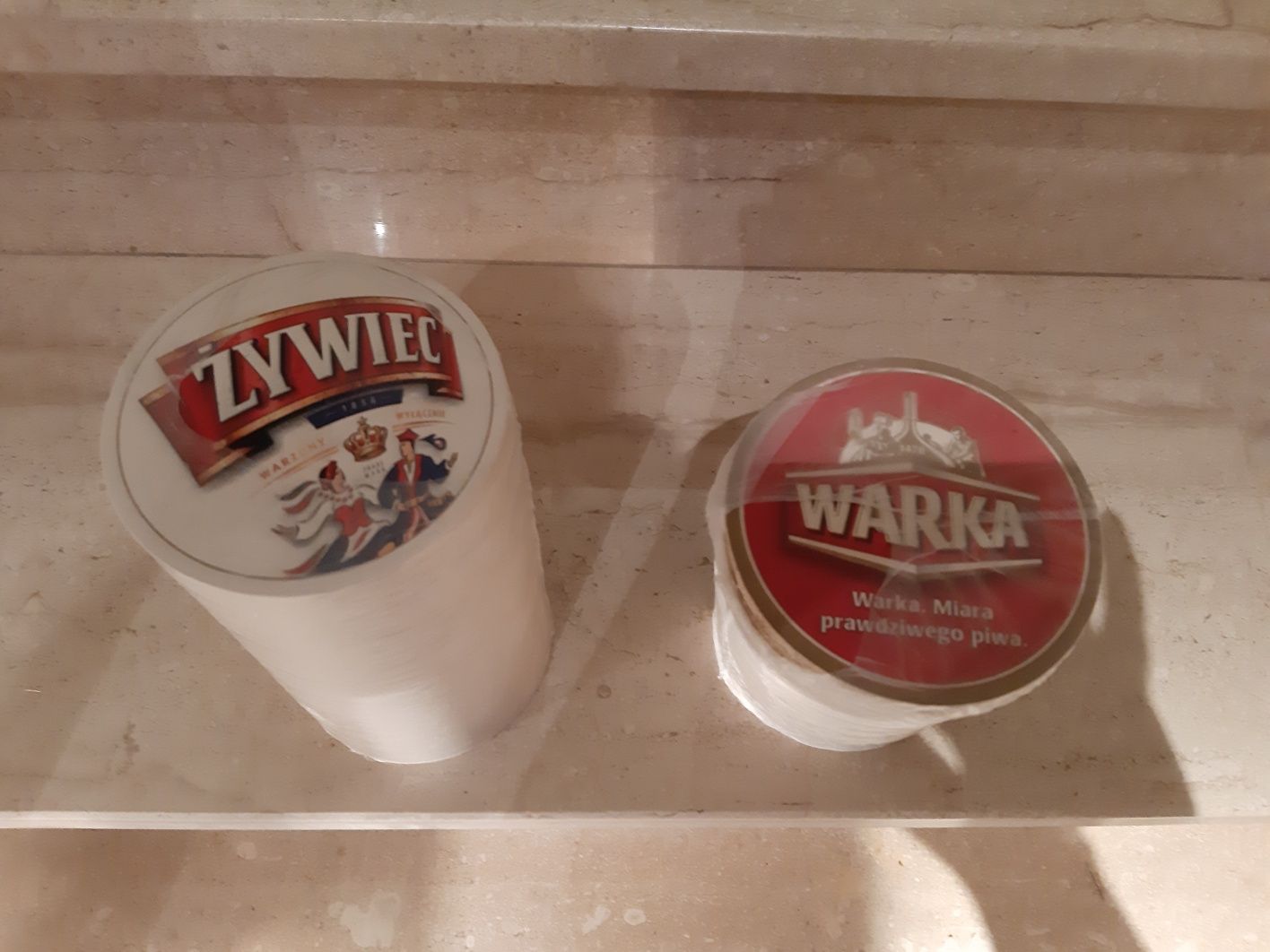 Podkładka wafel Warka żywiec na stół kolekcja vintage prl tektura Home