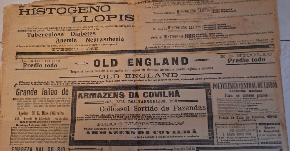 Jornal A Lucta director Brito Camacho N. 1395 nov 1909 4° Anno A Luta
