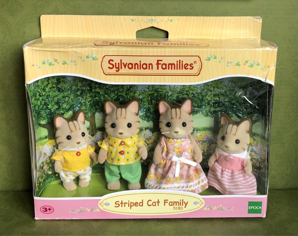 Nowa Sylvanian Families Epoch 5180 rodzina kotów prążkowane kotki