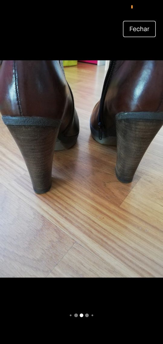 Botas castanhas de pele muito confortáveis nr36