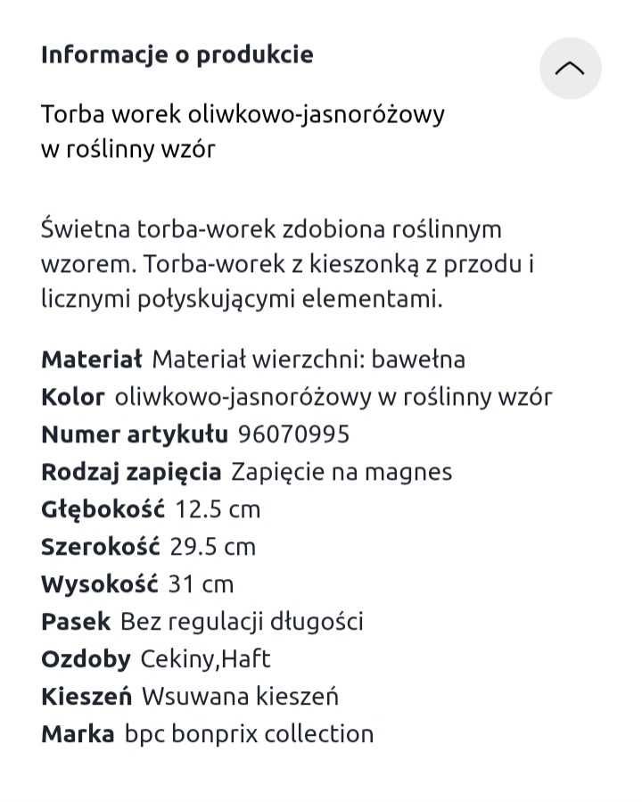 Torba worek z materiału boho