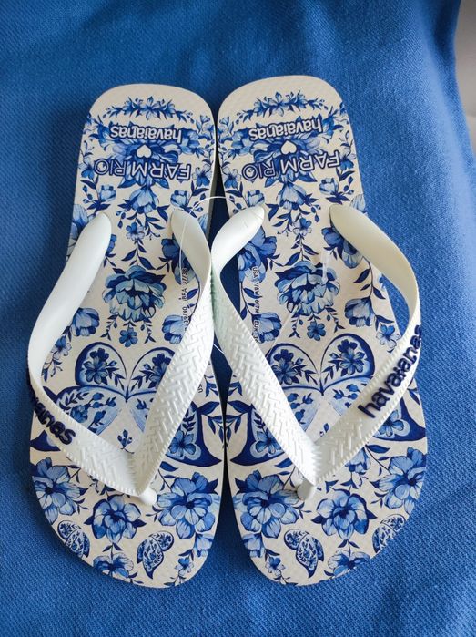 Havaianas novas senhora t39-40 europeu FARM mod "Jardim de Porcelana"