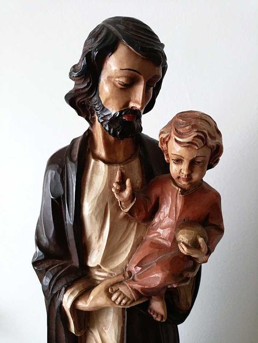 Antiga estátua religiosa de São José 58cm séc. XX