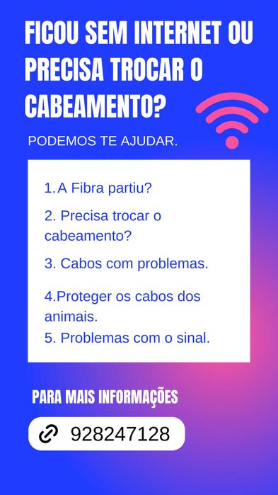 Reparos em Fibra Óptica, Cabos UTP e Coaxial.