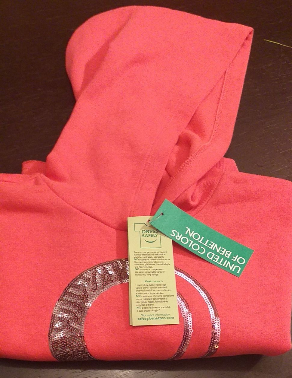 Sweatshirt de menina com capuz Benetton (nova, com etiquetas)