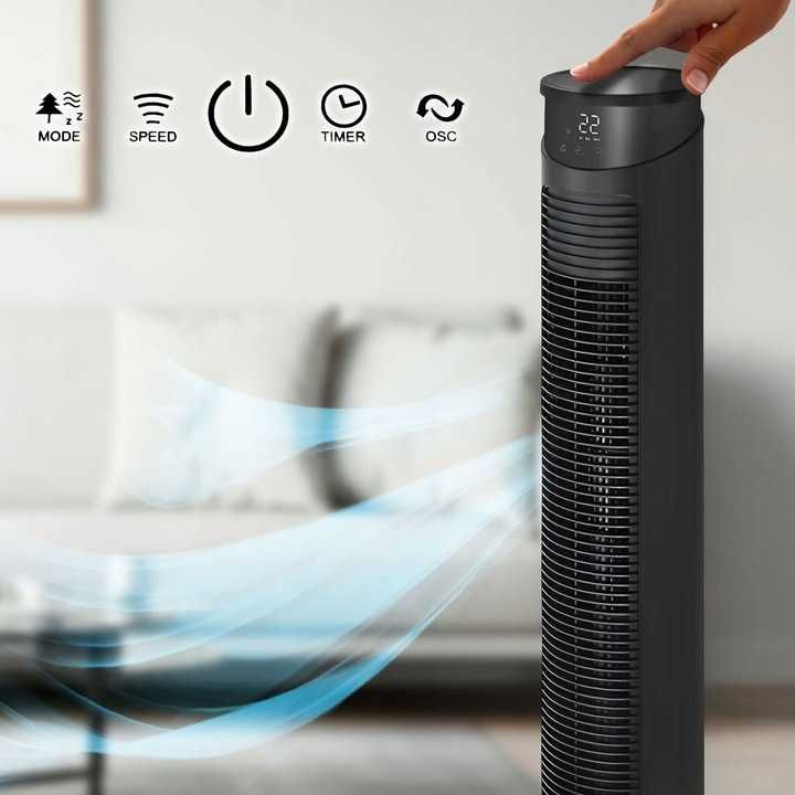 NOWY WENTYLATOR Kolumnowy Chłodzący Pokojowy Wiatrak Stojący + WiFi