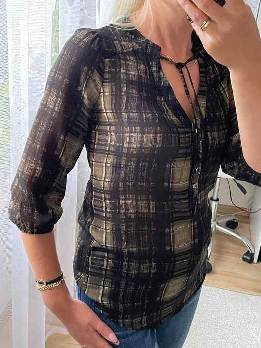 Damska zwiewna szyfonowa stylowa bluzka Princess Vera Wang rozmiar XS