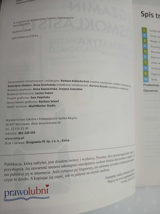 Egzamin ósmoklasisty MATEMATYKA repetytorium