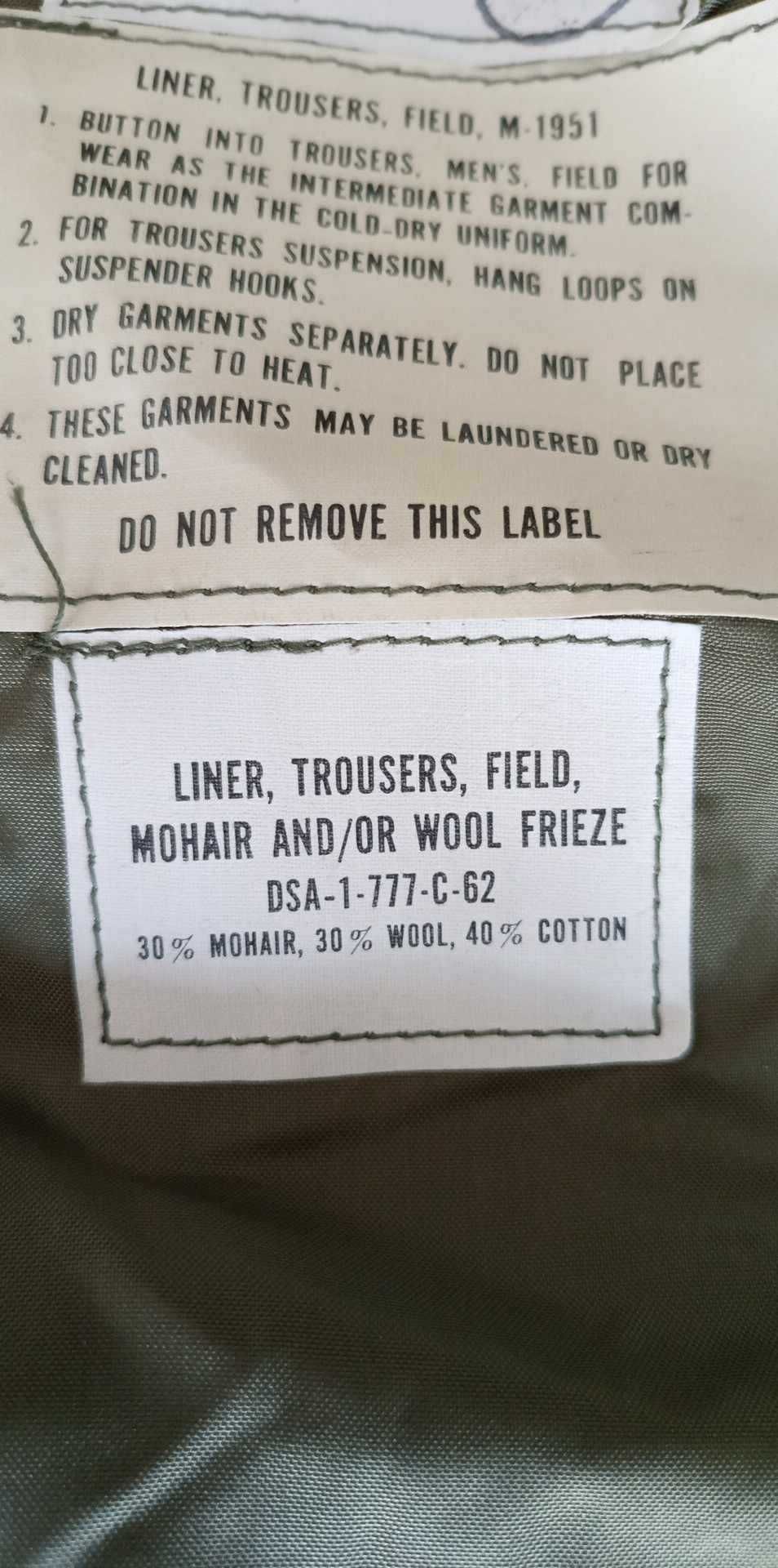 M51 Liner Trousers Field Large Regular US.Army