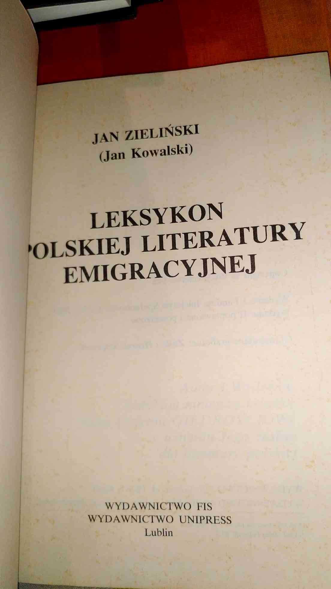 Leksykon polskiej literatury emigracyjnej Jan Zieliński