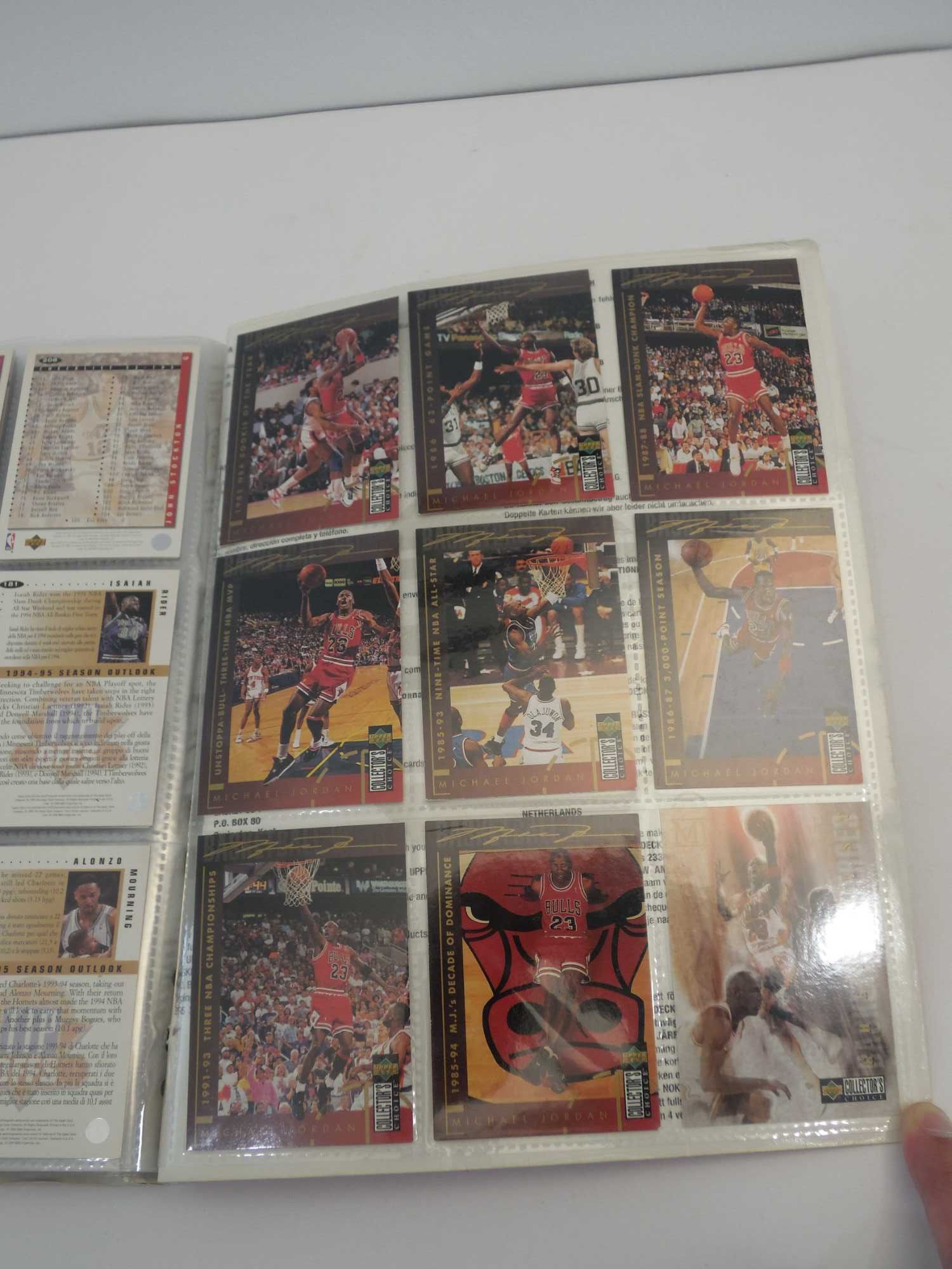Álbuns completos de cartas NBA 94/95 e 95/96 Upper Deck