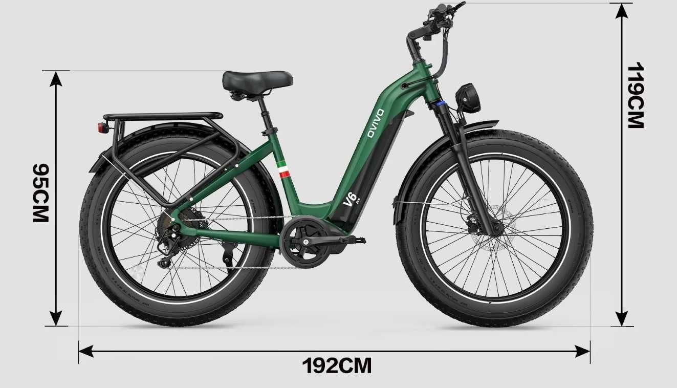 Rower elektryczny Ovivo V6 Pro - fatbike, koła 26, zasięg do 150 km