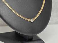 Elegancki Złoty naszyjnik DIAMENT 0,07ct klasyczny pr585 |Plus Lombard