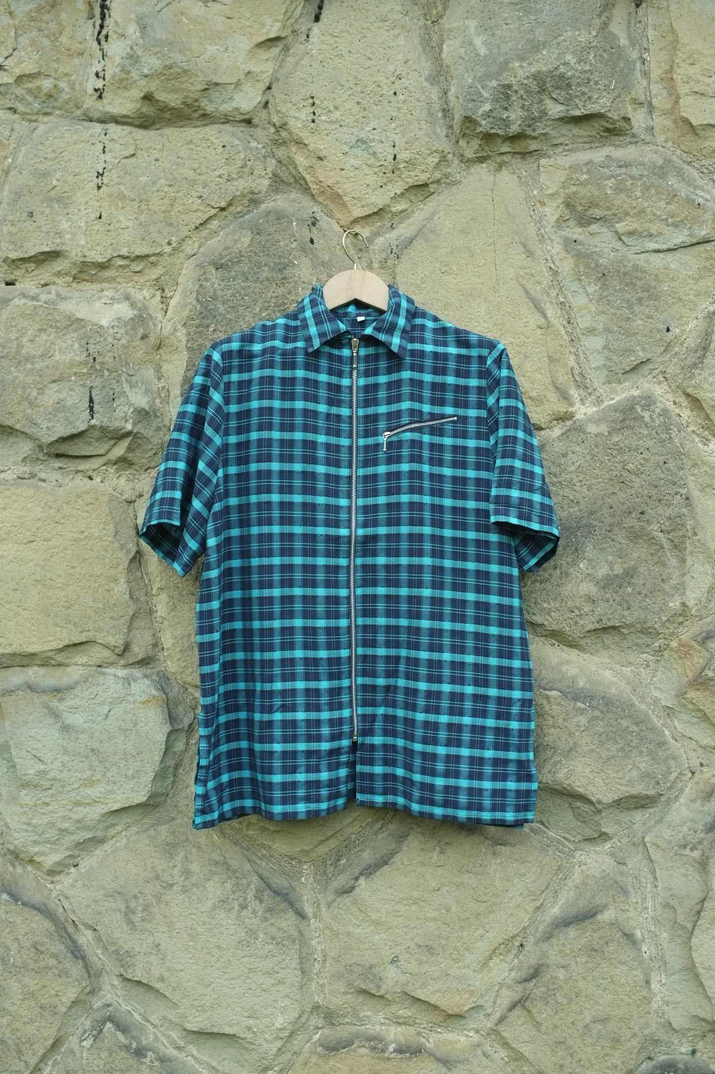 koszula oversize w kratkę M 38 zamki lata 90te nineties 90s