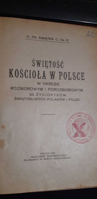 Życiorysy Świątobl. Polaków i Polek ost.wieków,1 - 2 -O. ŚWIĄTEK -1930