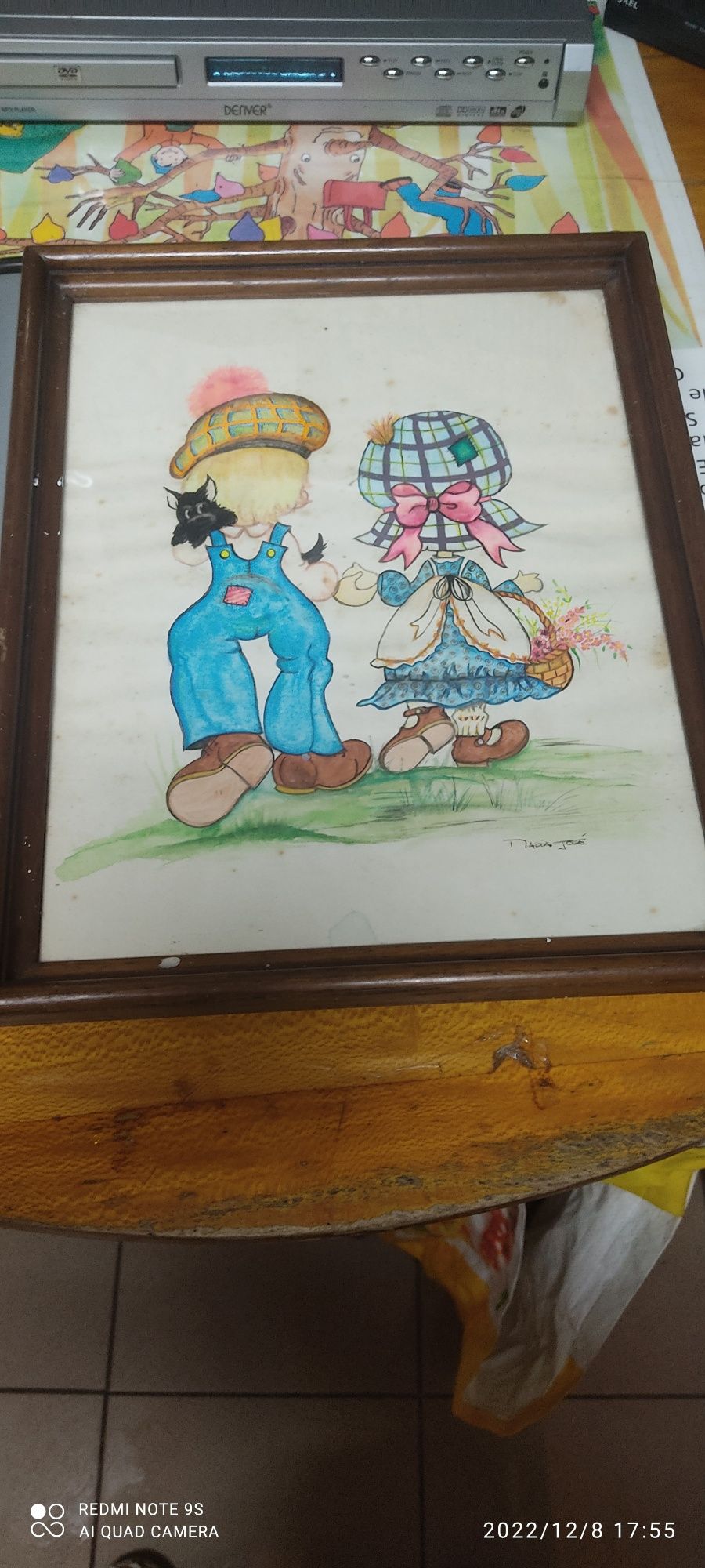 Quadro pintado a mão com 40 anos