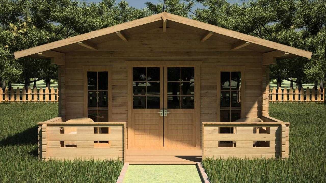Drewniany domek letniskowy Ania 20 + 7 m2- ROD, ośrodek wypoczynkowy