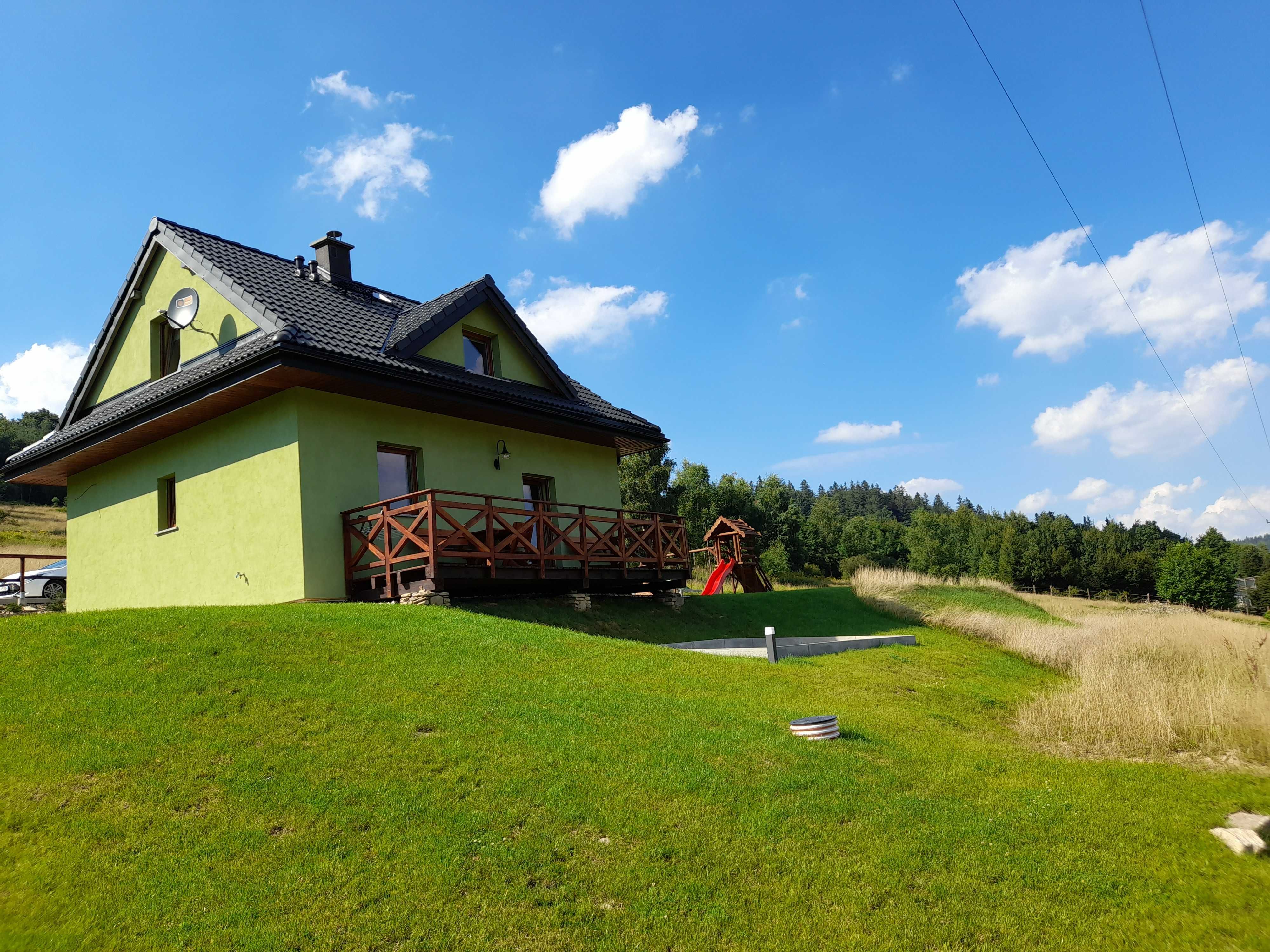 Domek w górach, widok, kominek, ognisko- Kamienica, Śnieżnik,