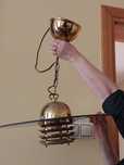 Lampa wisząca z kinkietami - PRL