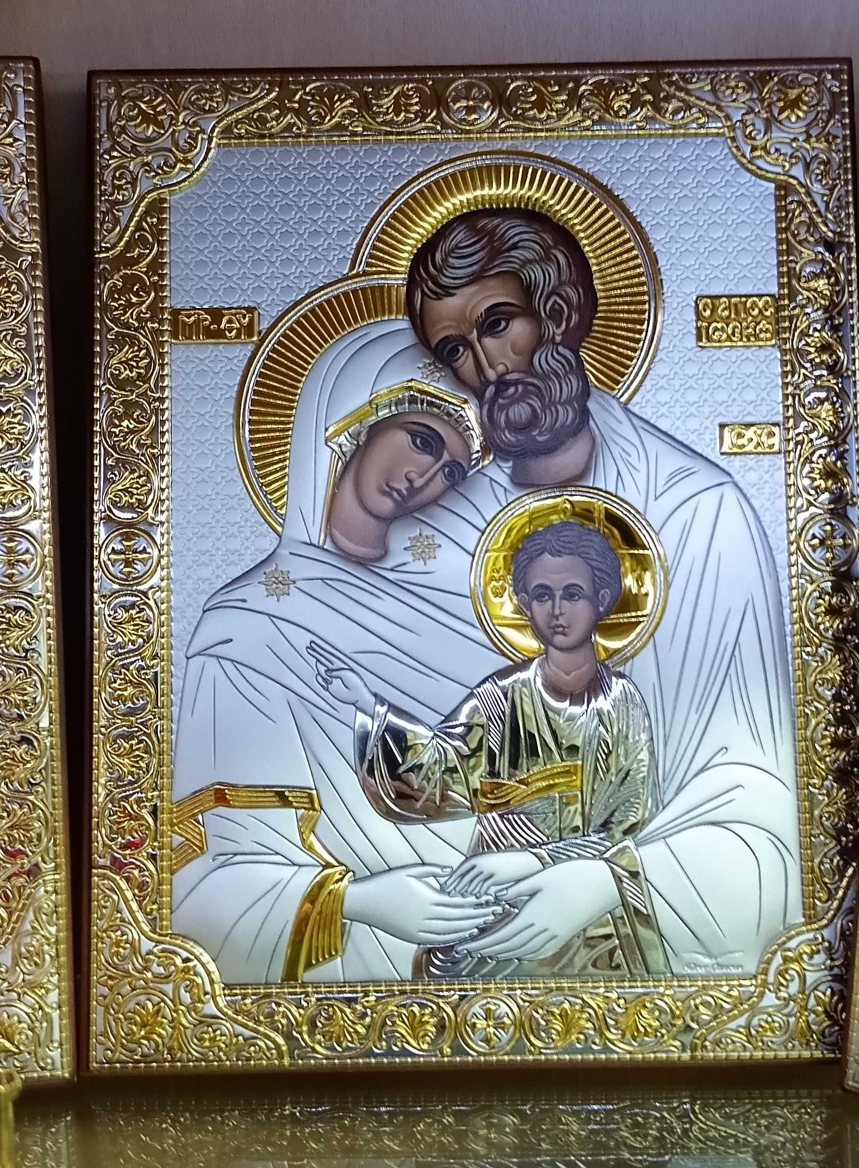 Икона с серебром Греция. Серебряная икона