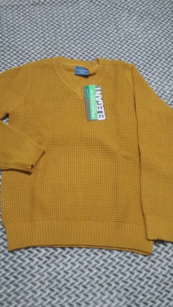 Nowy musztardowy sweter coccodrillo r. 140
