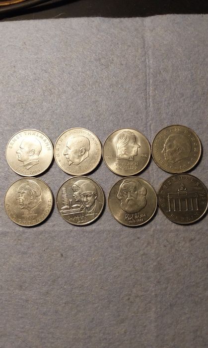 Полный Набор юбилейных монет Германия ГДР 10 и 20 марок всего 23 монет