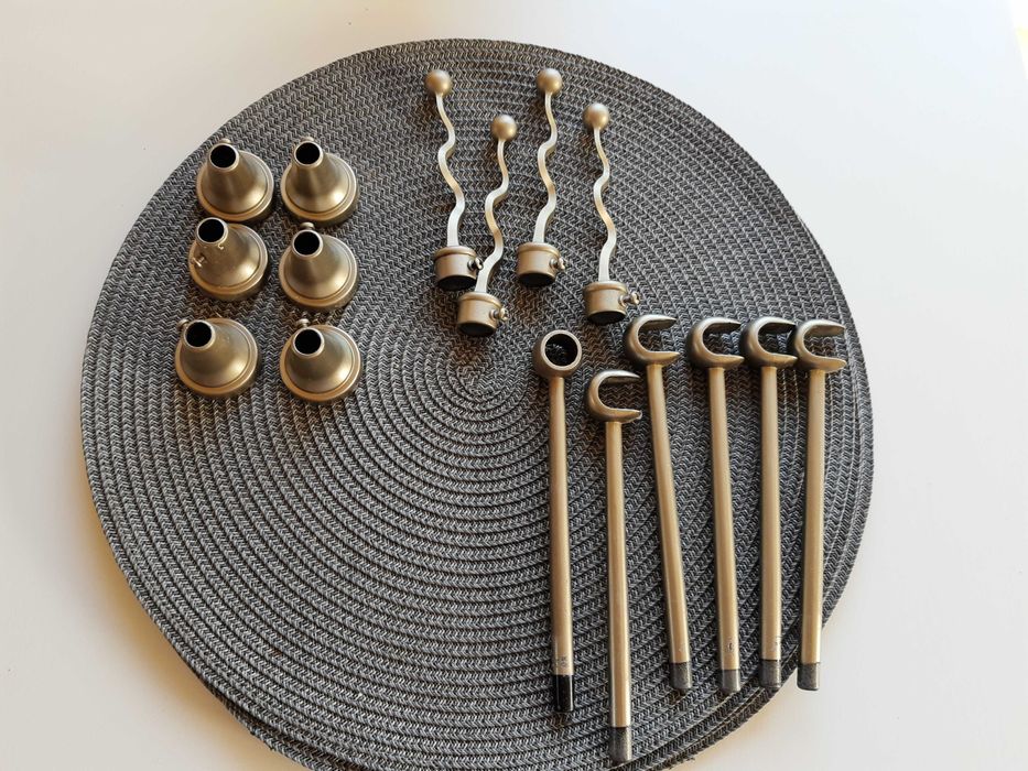 Karnisz metalowy 3 sztuki plus akcesoria do wieszania