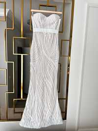 Sukienka suknia ślubna nowa biała rybka s 36 rybka obcisła