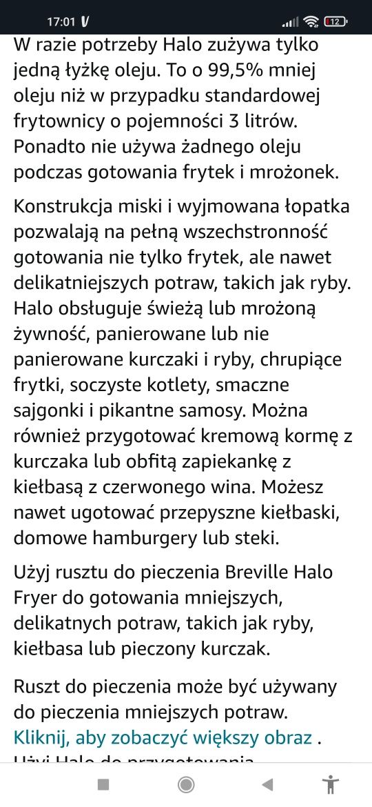 Opiekacz halogenowy, frytkownica beztłuszczowa Breville.