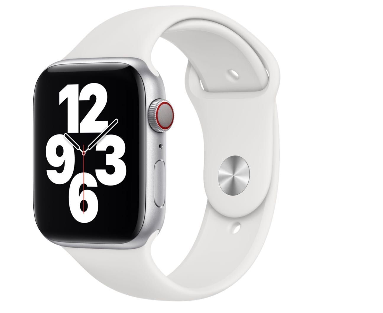 Bracelete desportiva branca Apple Watch de 44 mm