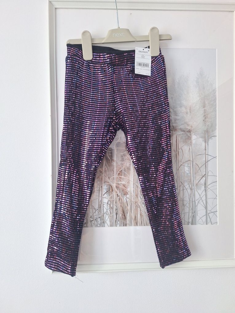 Next 110 nowe legginsy blyszczace 4-5 lat