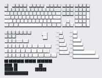 Keycapy klawisze XVX PBT WOB shine through white on black 187 sztuk