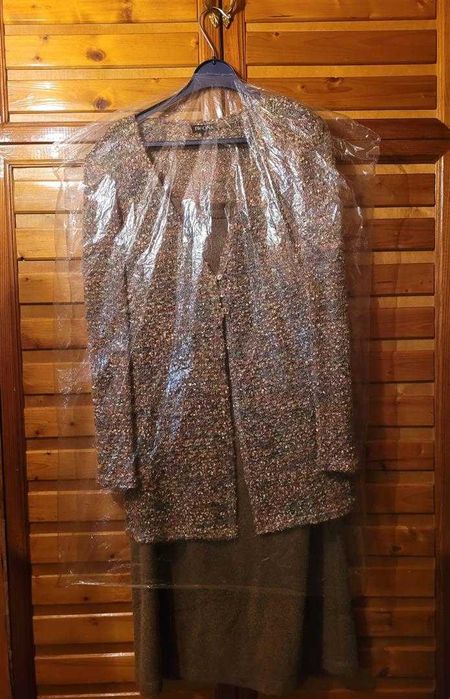 Damski Żakiet IWONA - Rozmiar 38, Komplet, Spódnica, Elegancki Zadbany