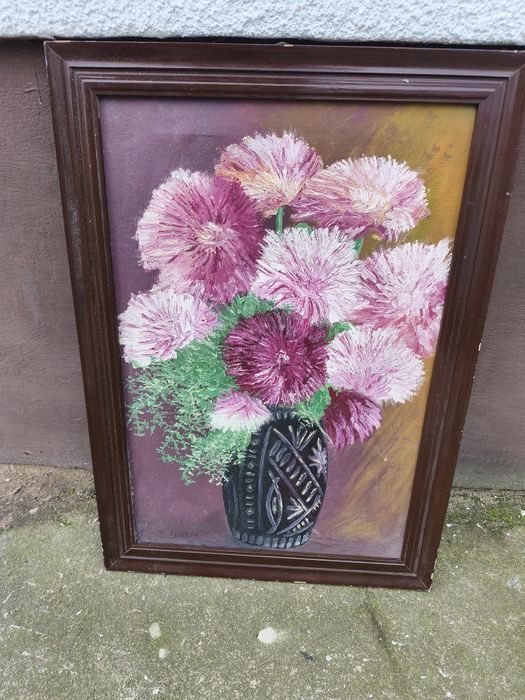 Obraz malowany kwiaty