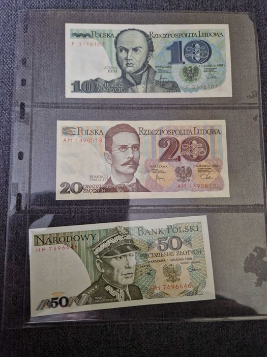 Zestaw banknoty PRL 12 szt. stan UNC