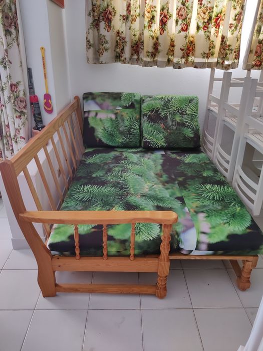 Sofa Cama - estrutura pinho
