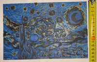 obraz ale Van Gogh Gwiaździsta noc 23x15 płaskorzeźba litografia 3D