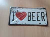 Placa metal "I love Beer"