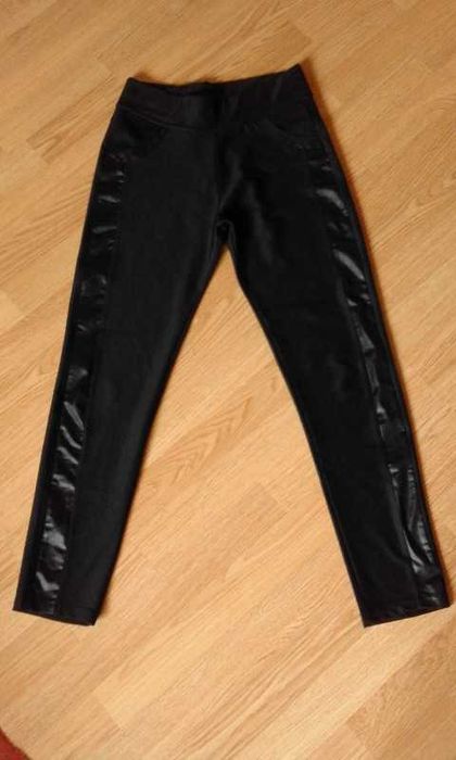 legginsy czarne z połyskiem getry 38 36