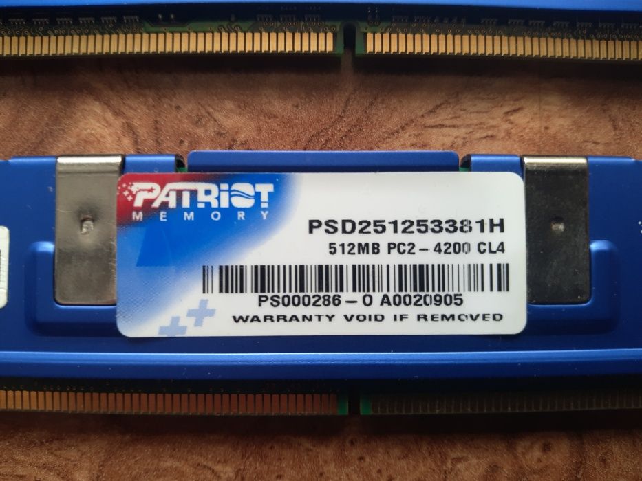 Оперативная память (ОЗУ) PATRIOT DDR2 512 MB (PSD251253381H)