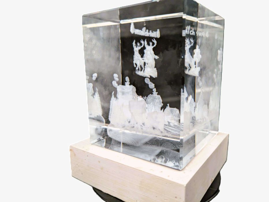 Świąteczny Mikołaj 3d w szkle